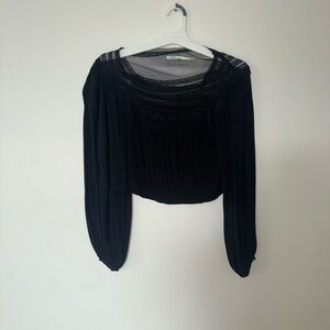 Kimchi Blue Black Lace Detail Blouse